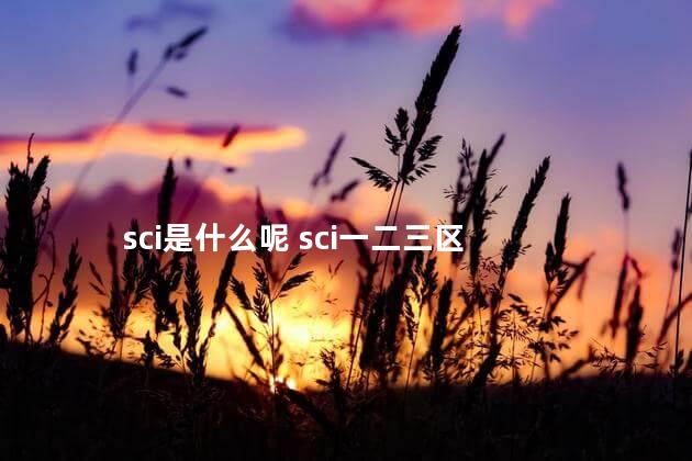 sci是什么呢 sci一二三区